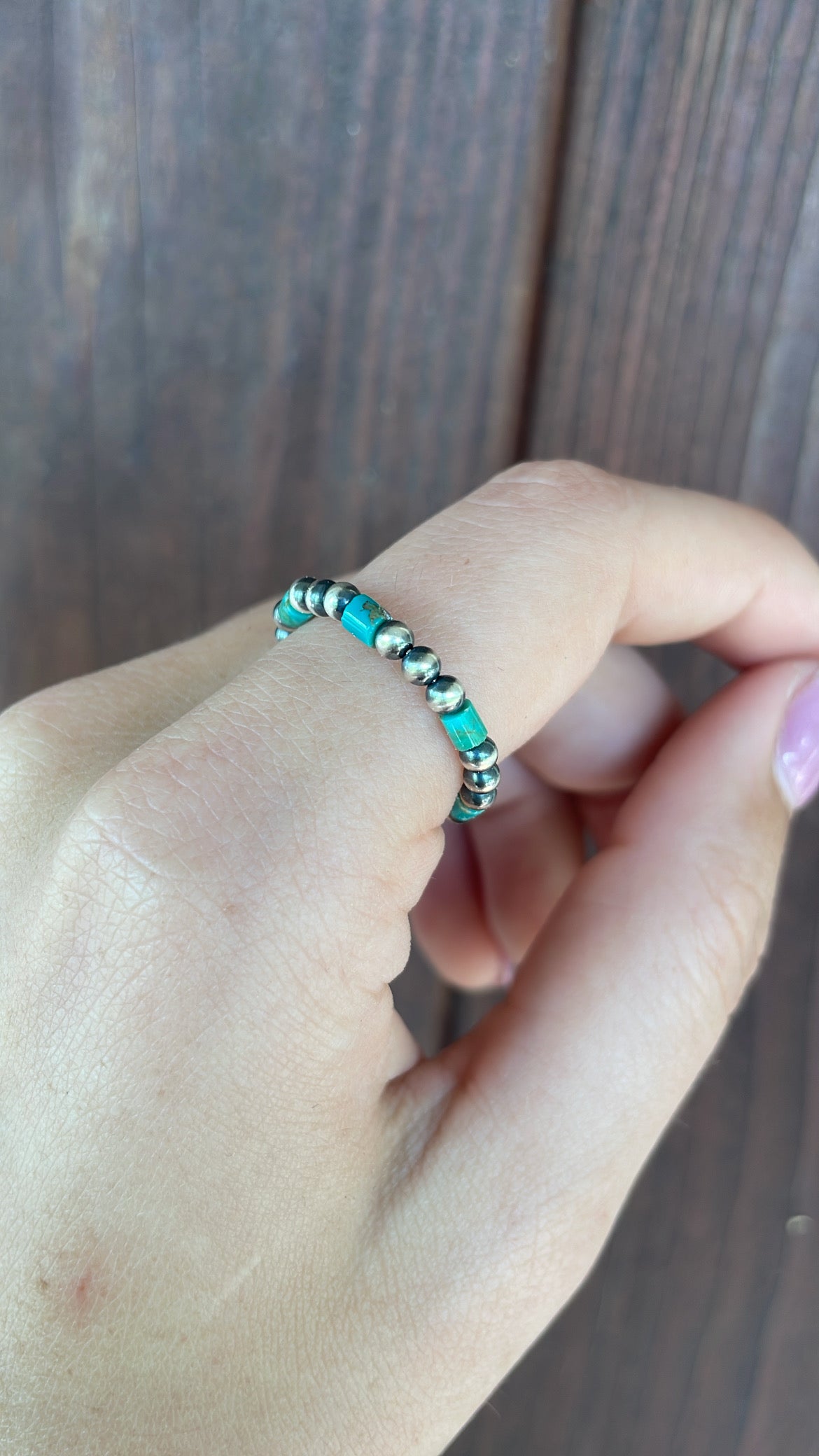 Turquoise and Navajo pearl ring