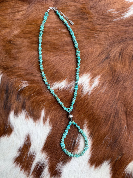 Turquoise chip necklace