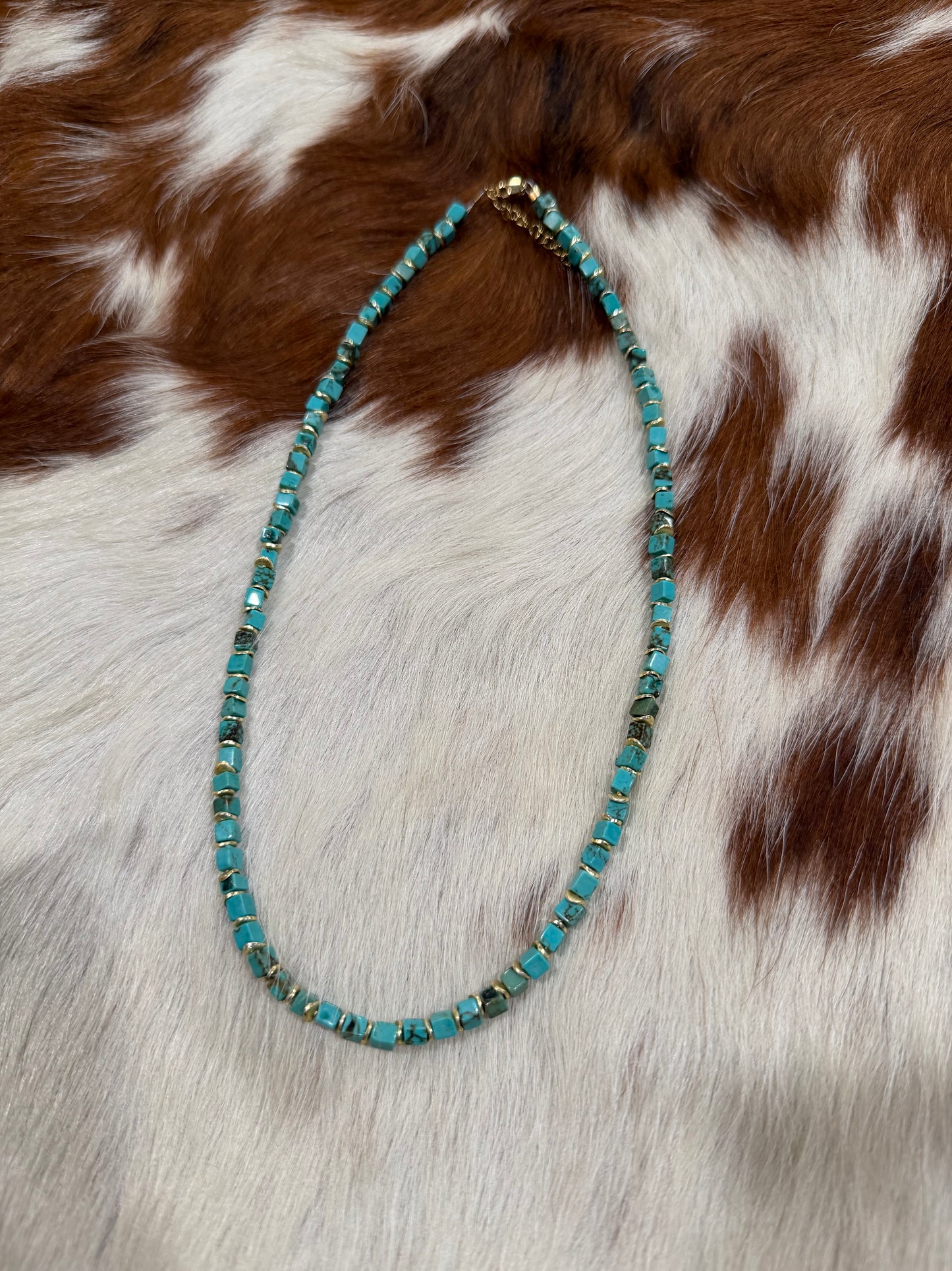 Faux turquoise with gold accents