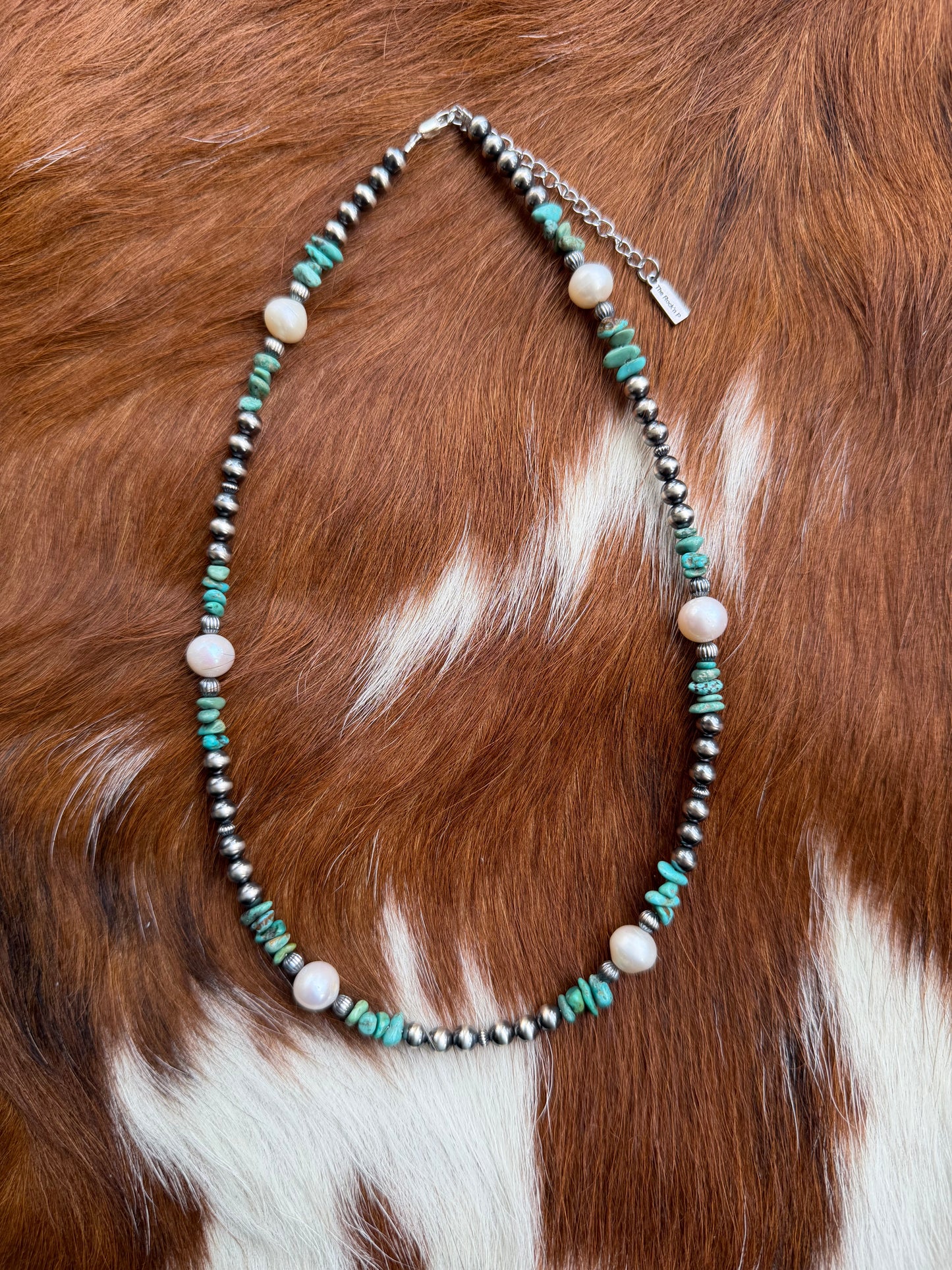 Freshwater pearls and turquoise