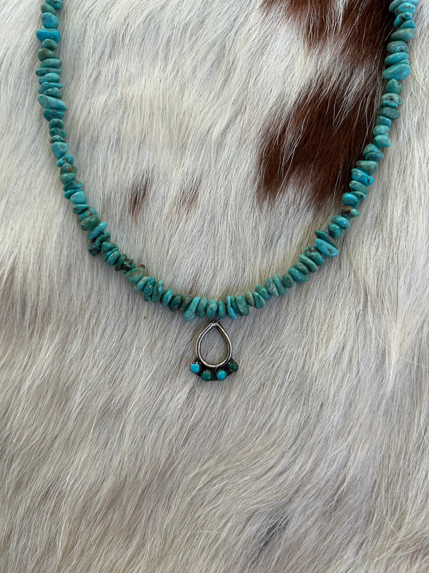 Genuine turquoise chips with vintage charm