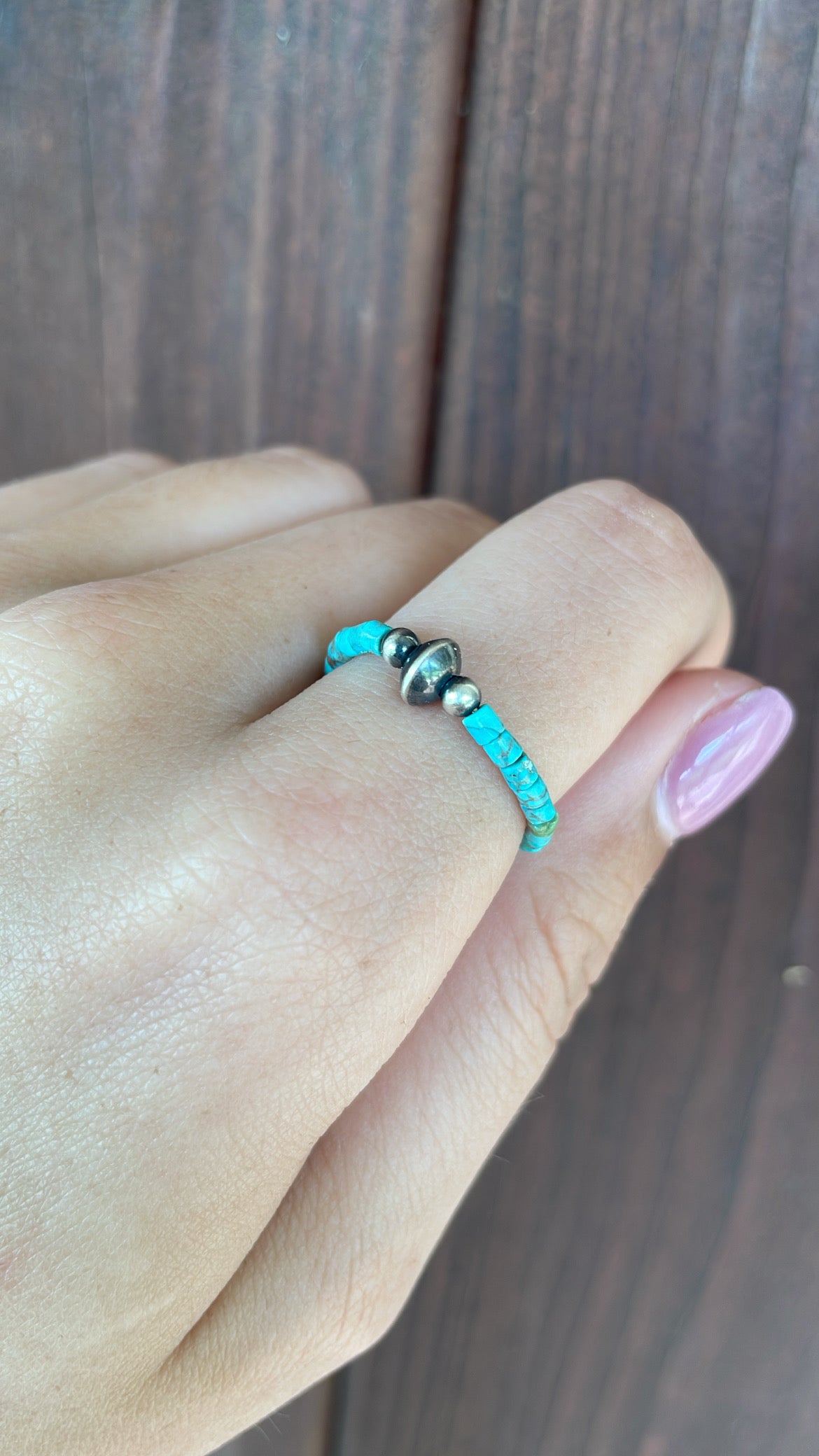 Turquoise and saucer ring