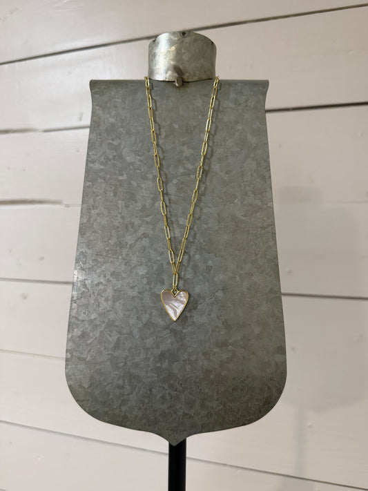 Mother of pearl heart necklace
