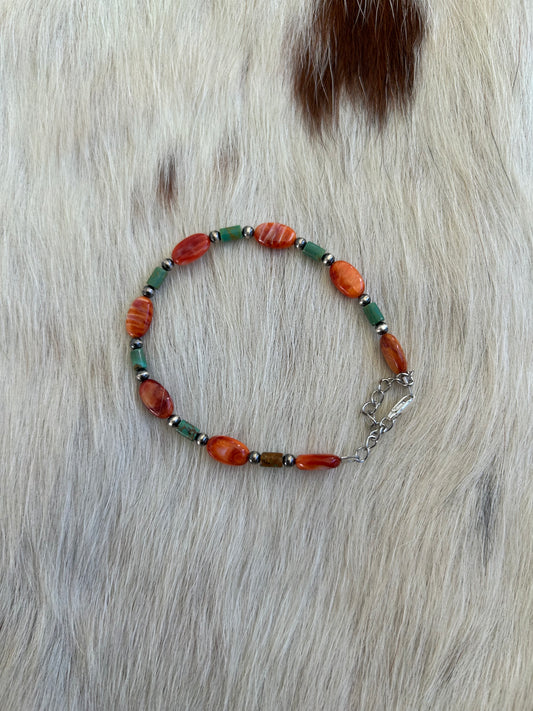 Spiny and turquoise bracelet