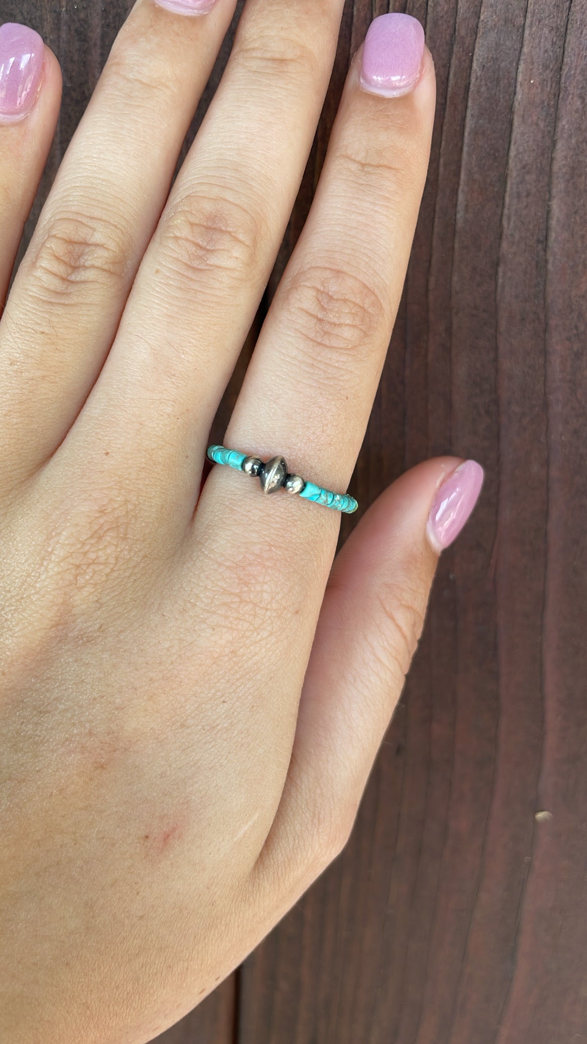 Turquoise and saucer ring