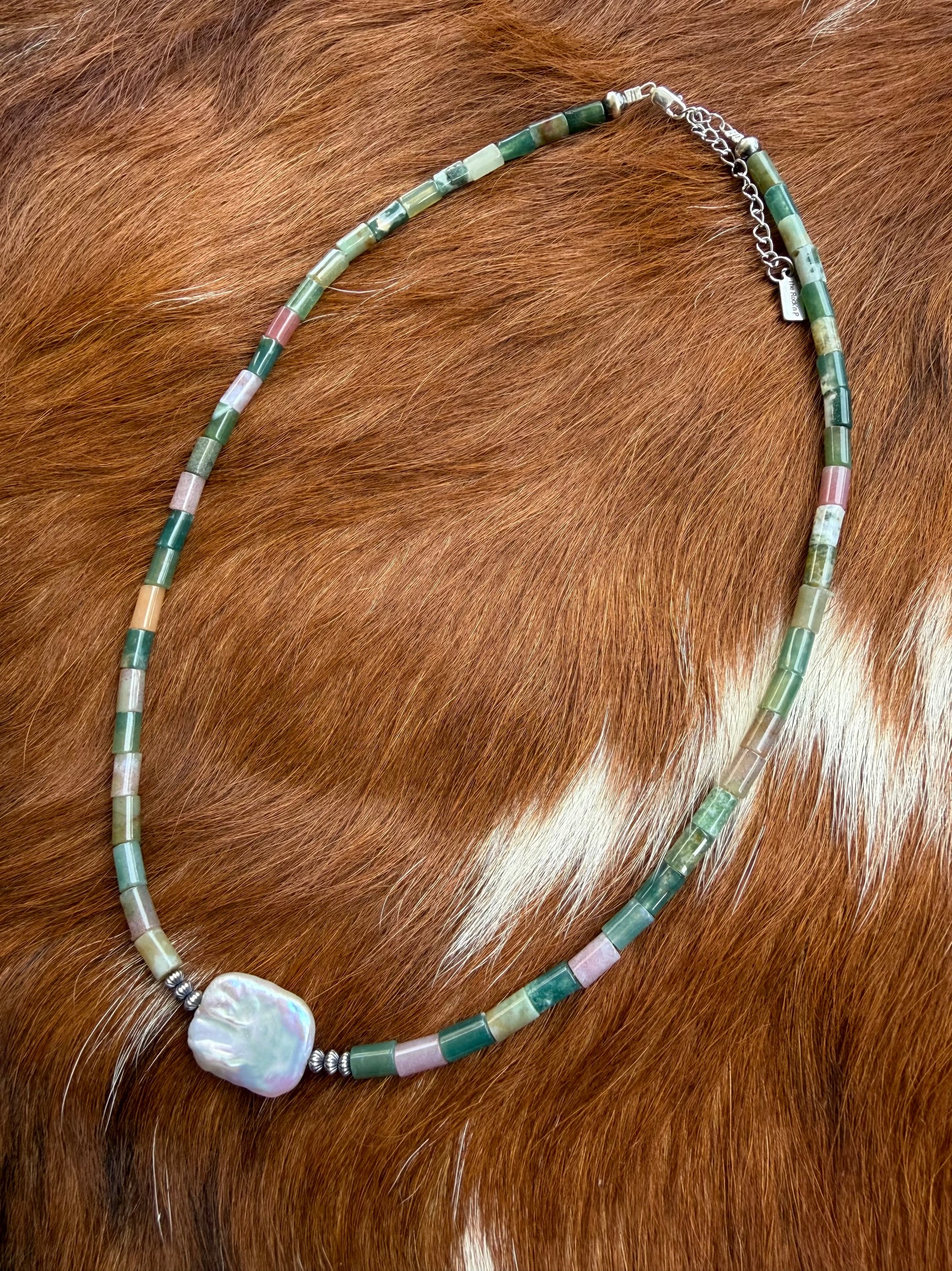 Fancy jasper and freshwater pearl