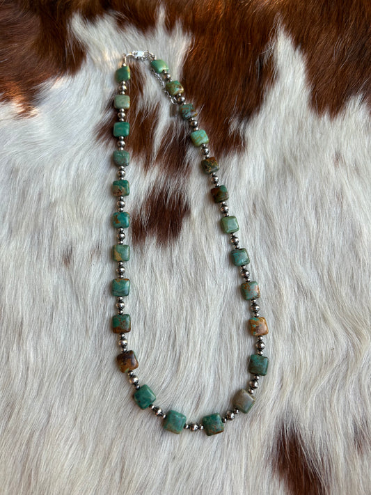 Turquoise and pearls