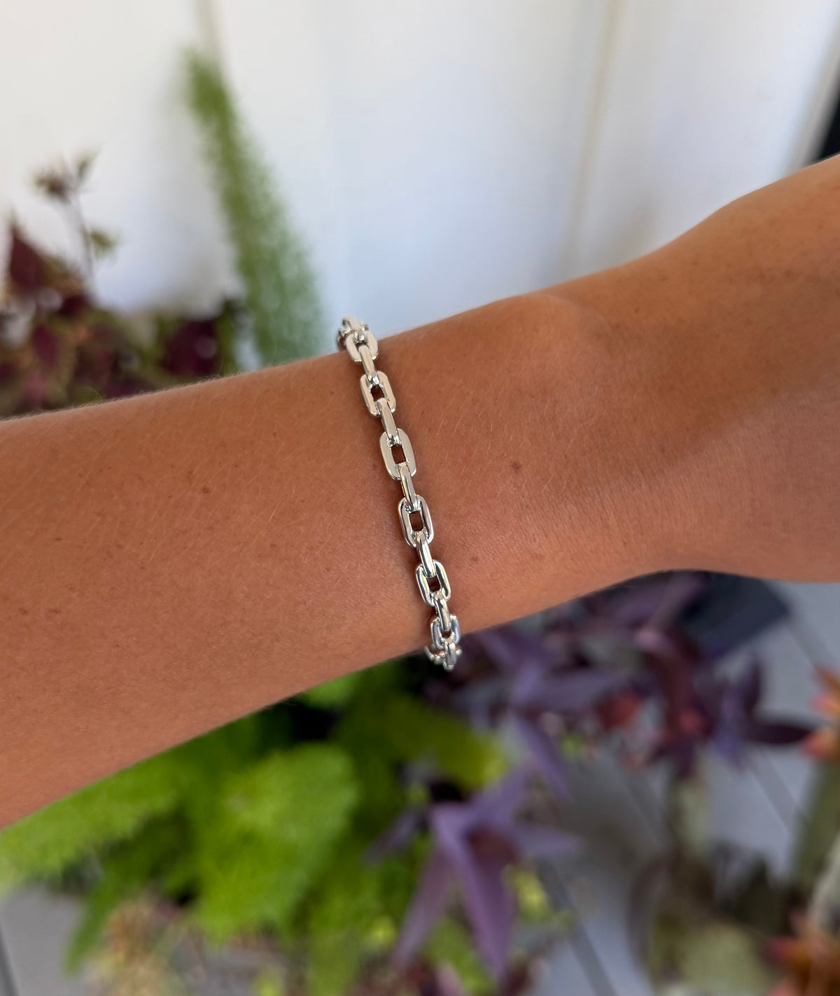 Silver plated chain cuff
