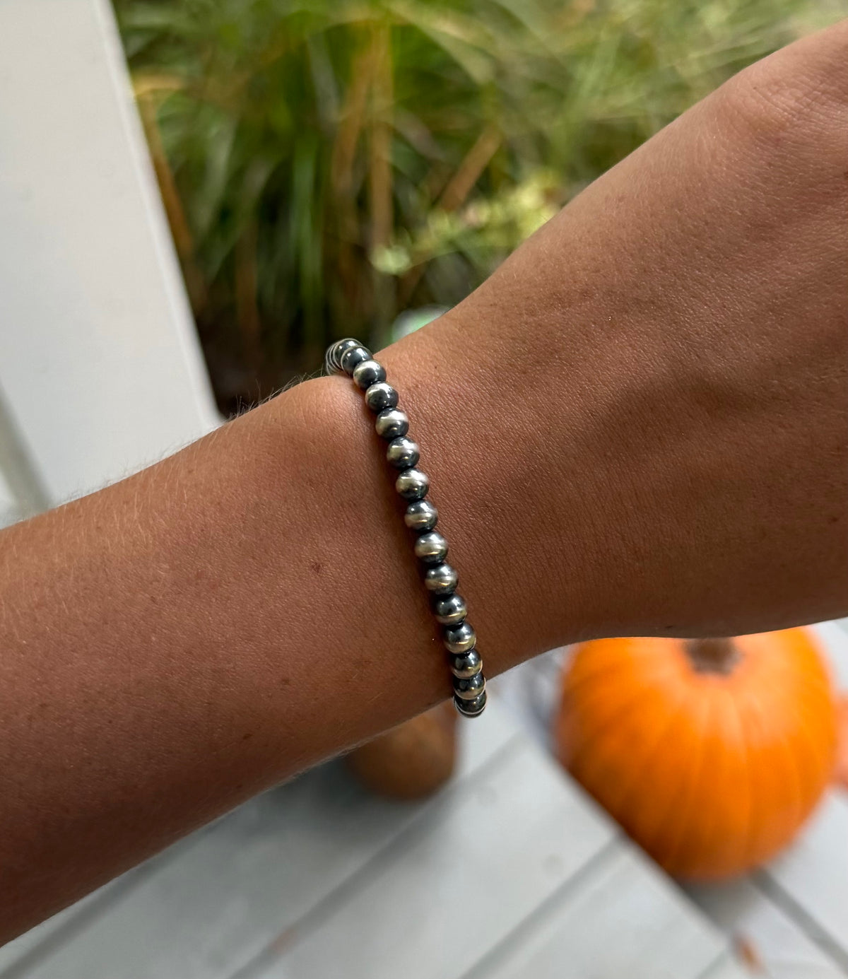 Sterling pearl stretch bracelets