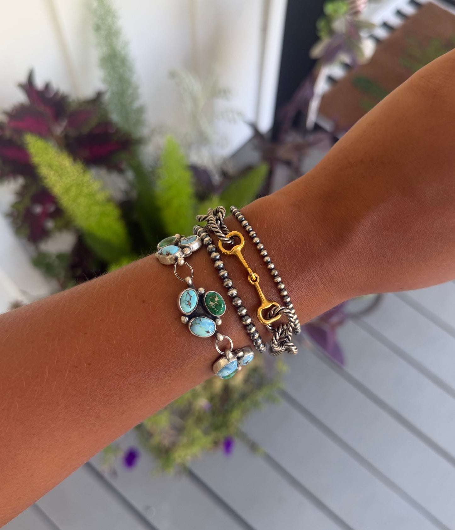 Sterling pearl stretch bracelets