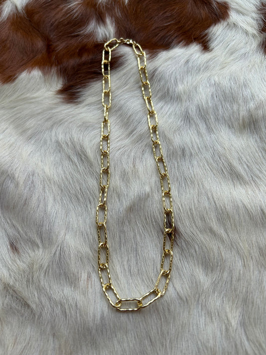 Gold plated textured chain