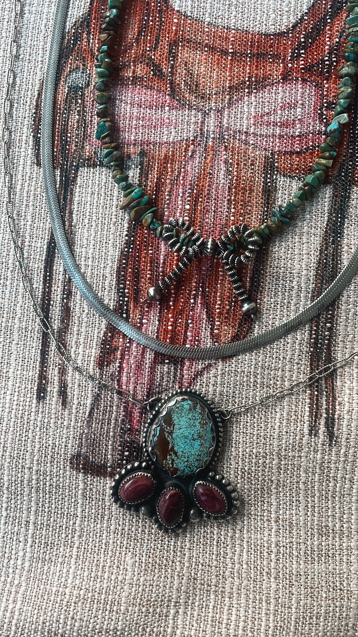 #8 turquoise and purple spiny necklace