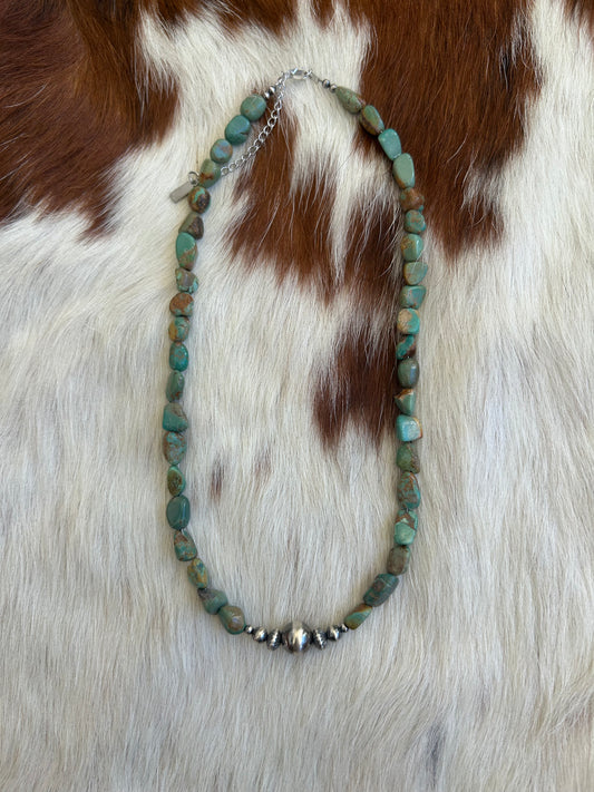 Turquoise nuggets and pearl mix