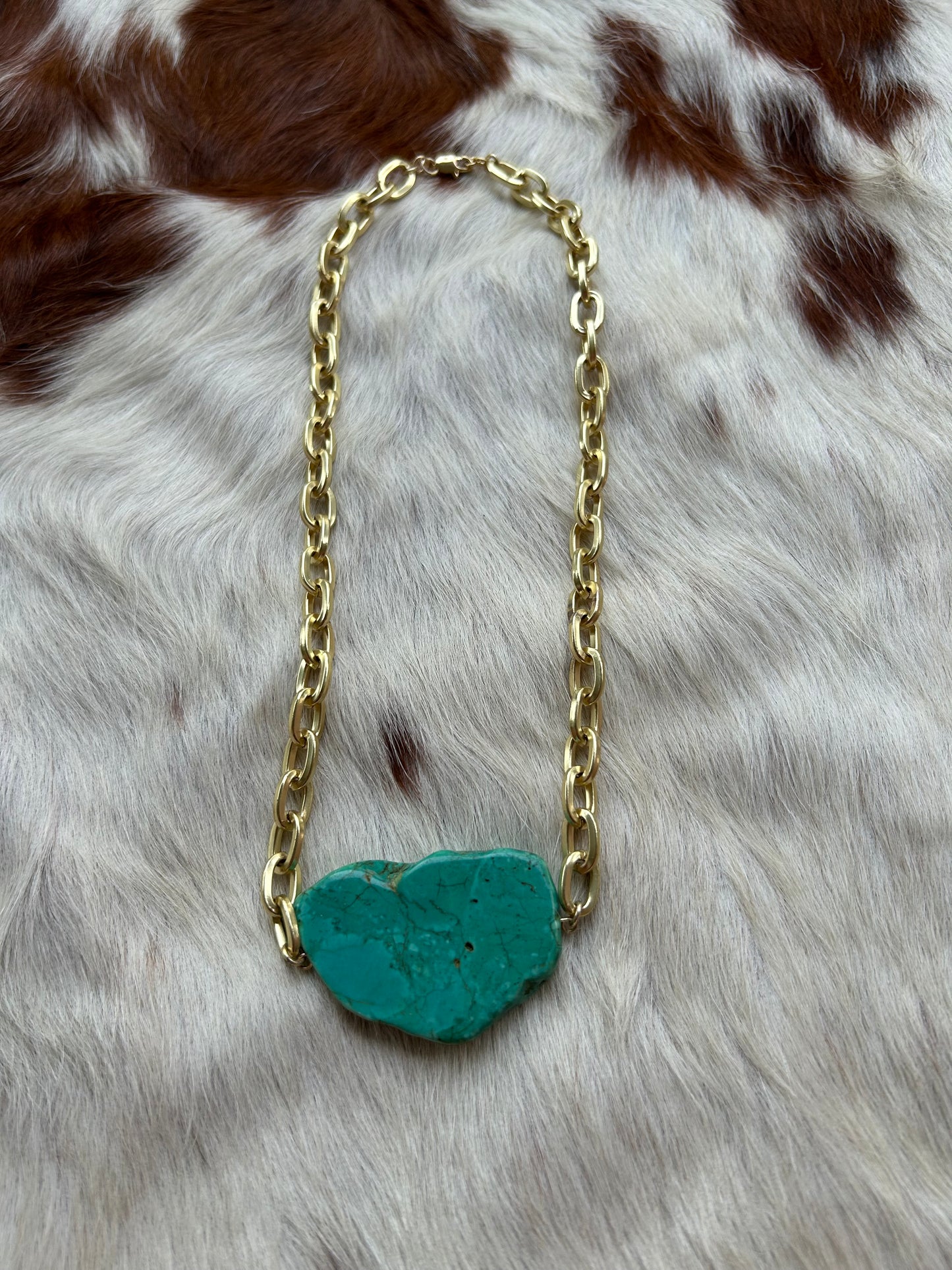 Large green turquoise slab