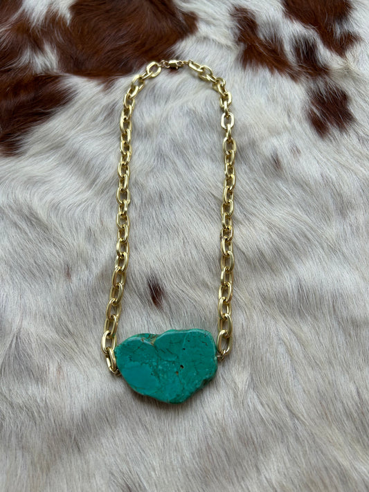 Large green turquoise slab