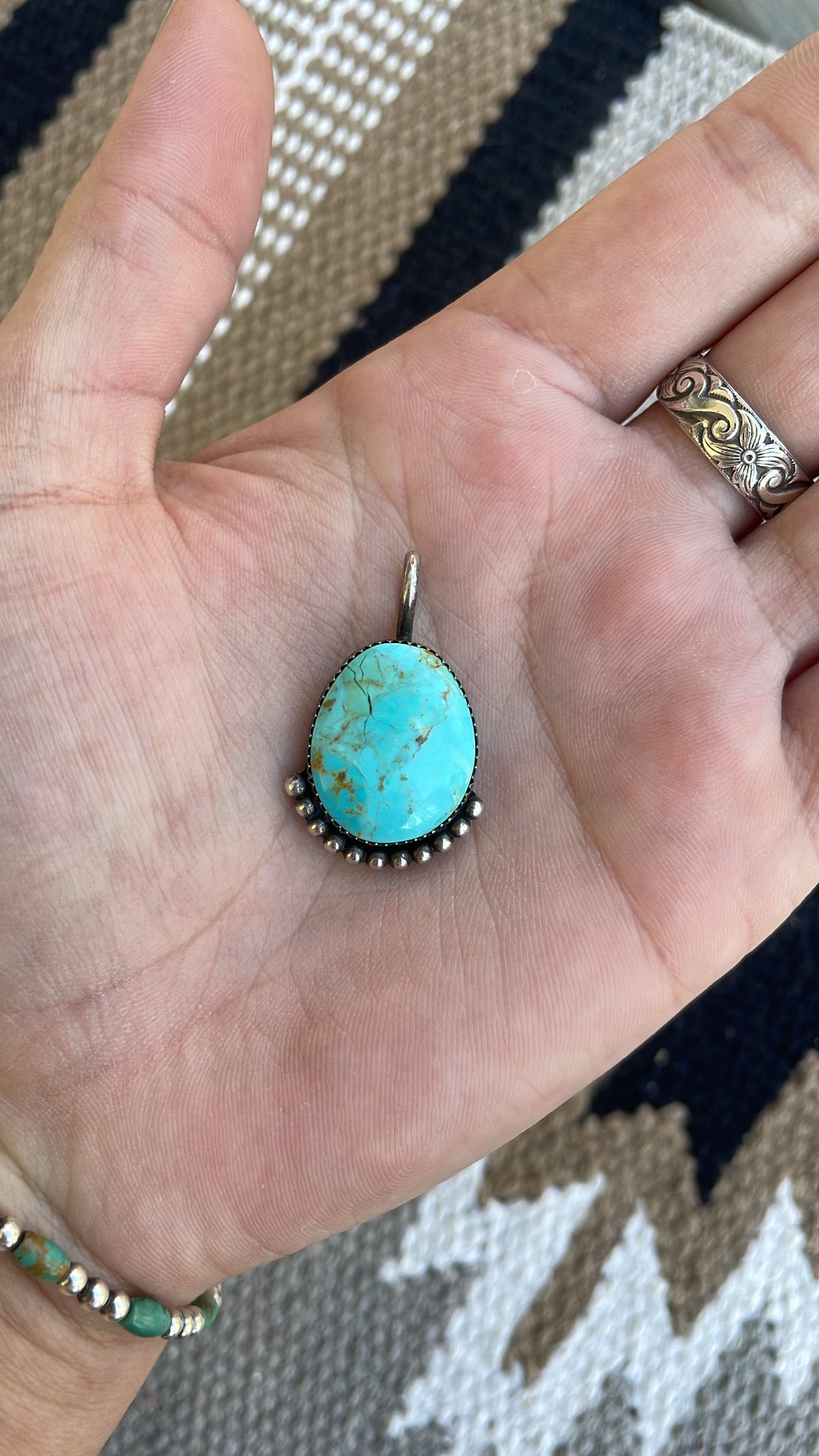 Turquoise mountain pendant