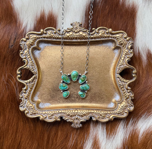 Sonoran gold turquoise naja necklace