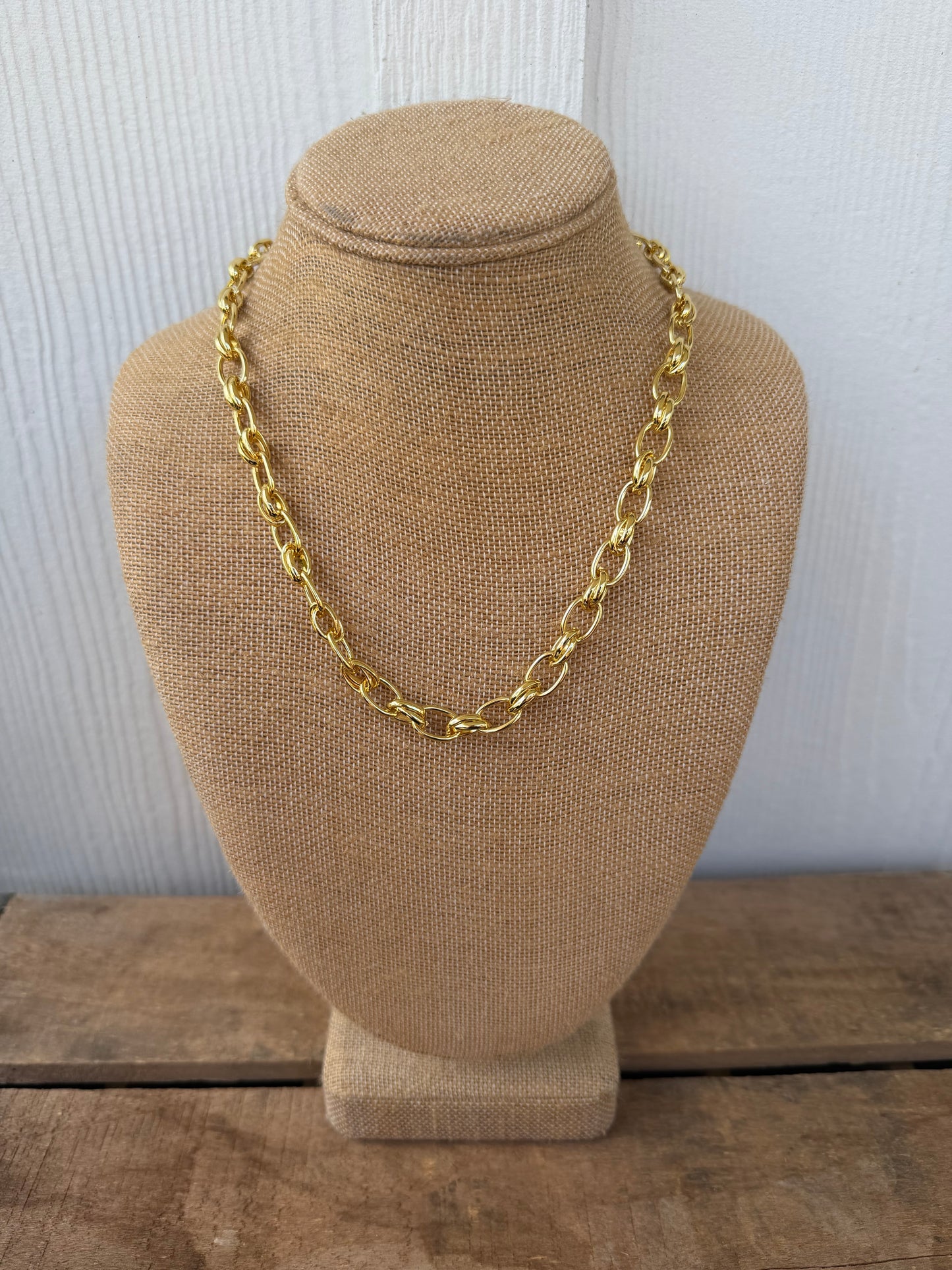 Gold plated double link chain