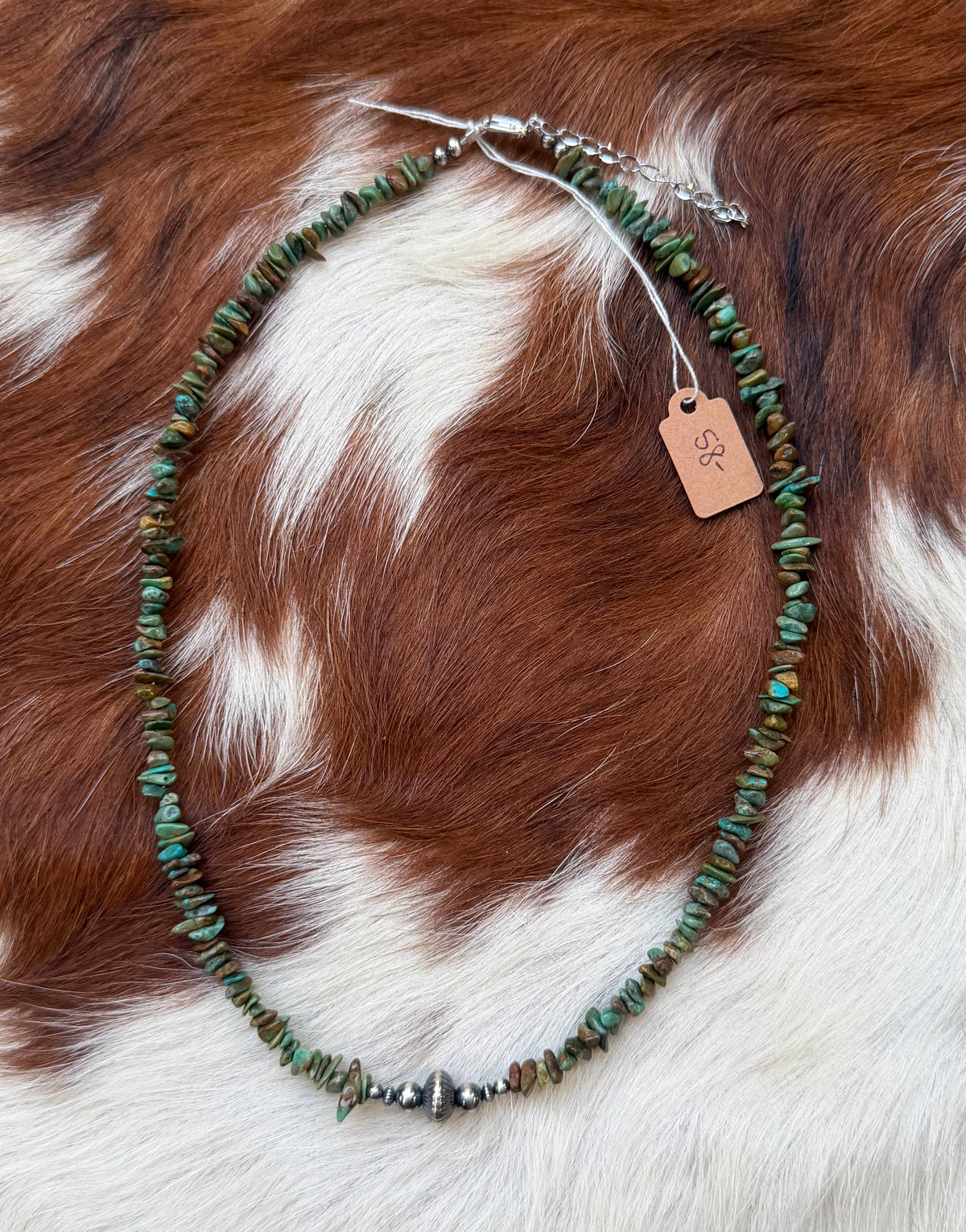 Green turquoise chips and pearl mix