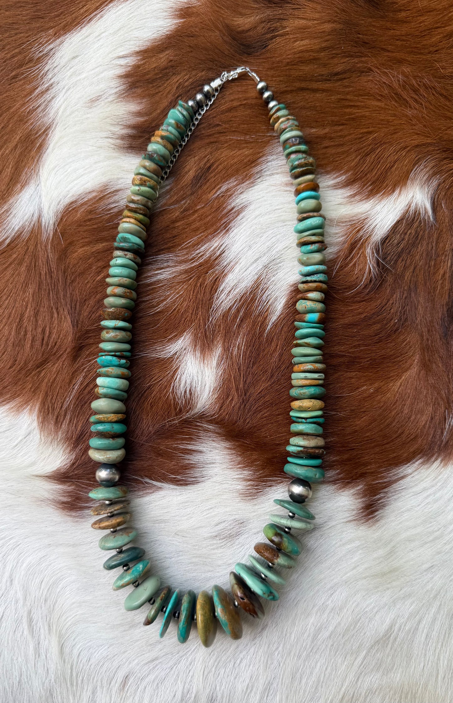 Large turquoise rondelle necklace