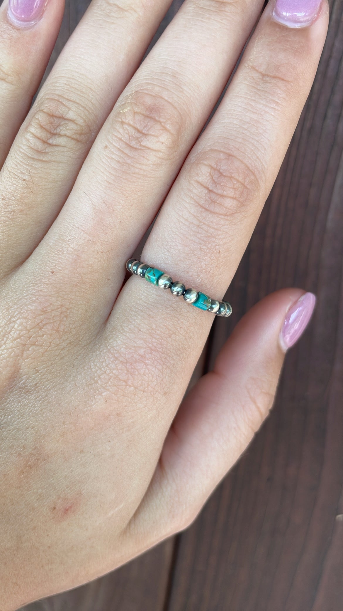 Turquoise and Navajo pearl ring