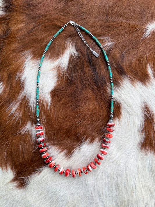 Turquoise and spiny mix necklace