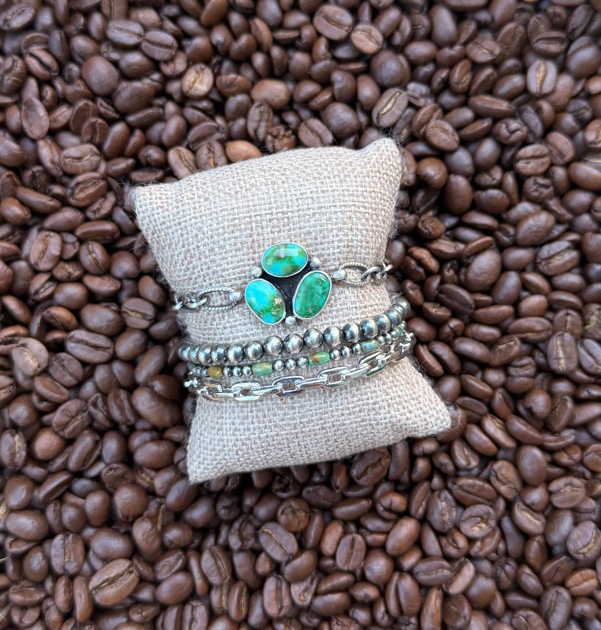 Sonoran mountain turquoise cluster bracelet