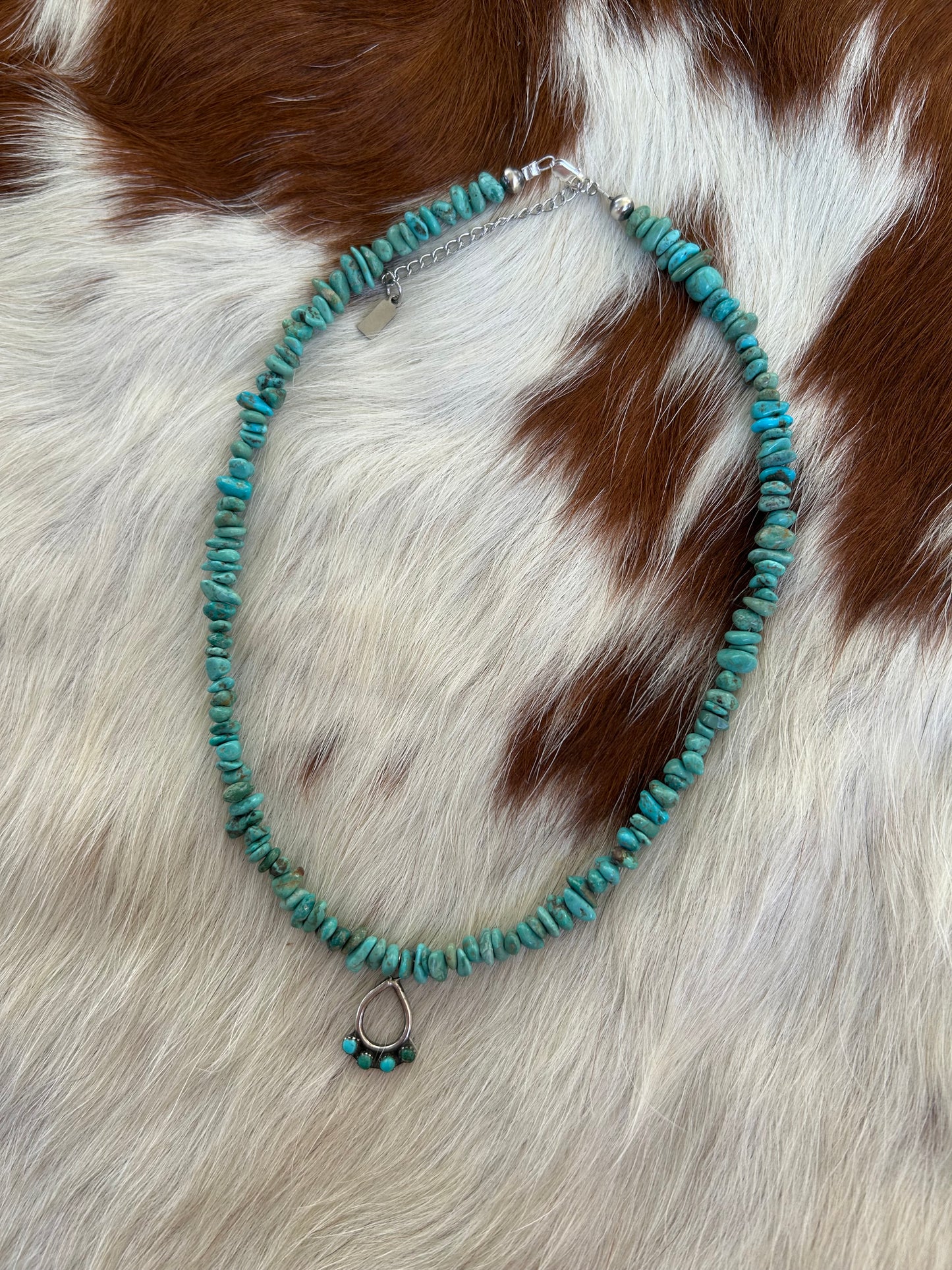 Genuine turquoise chips with vintage charm