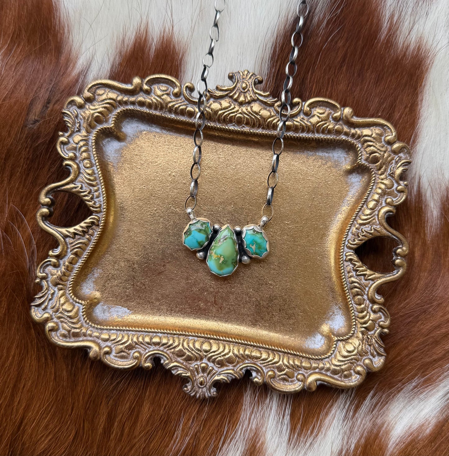 Sonoran Mountain 3 stone turquoise necklace