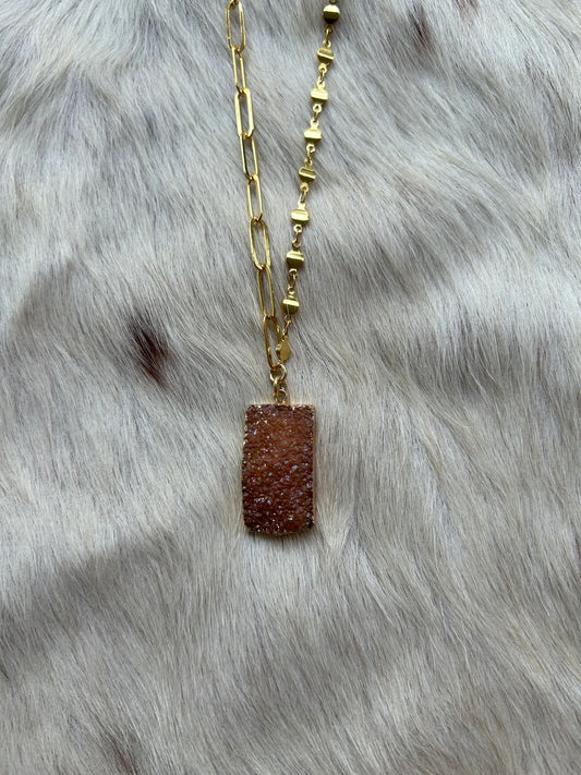 Burnt orange gemstone drop