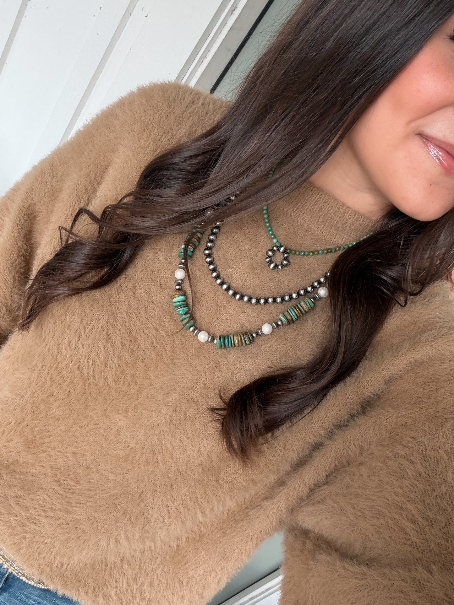 Green turquoise and pearl