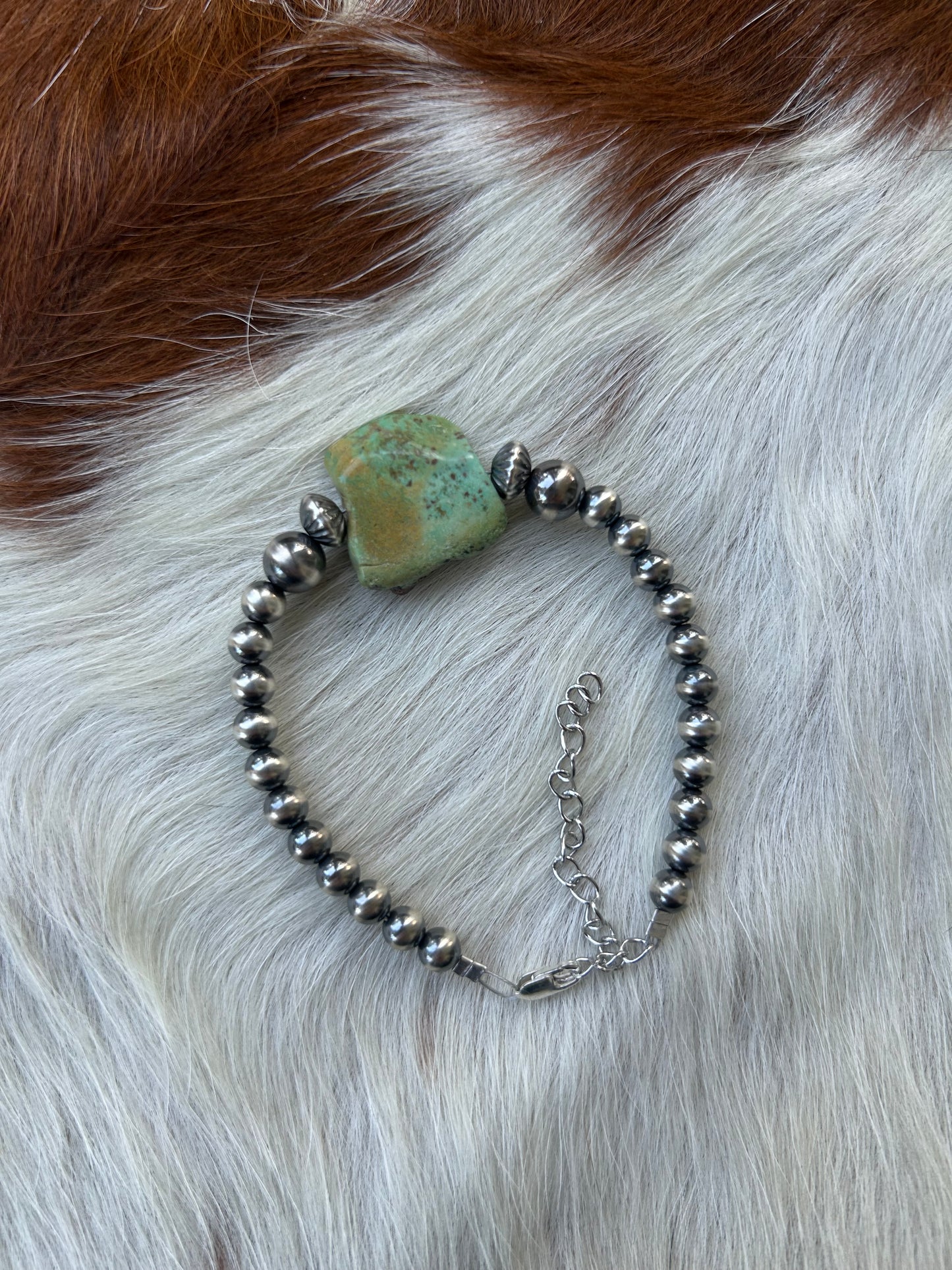 Turquoise slab bracelet