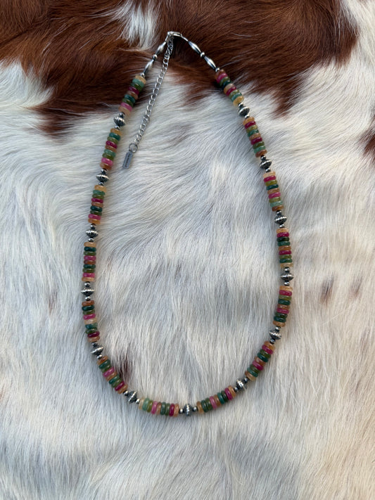 Multicolor dyed jade and sterling pearl saucers