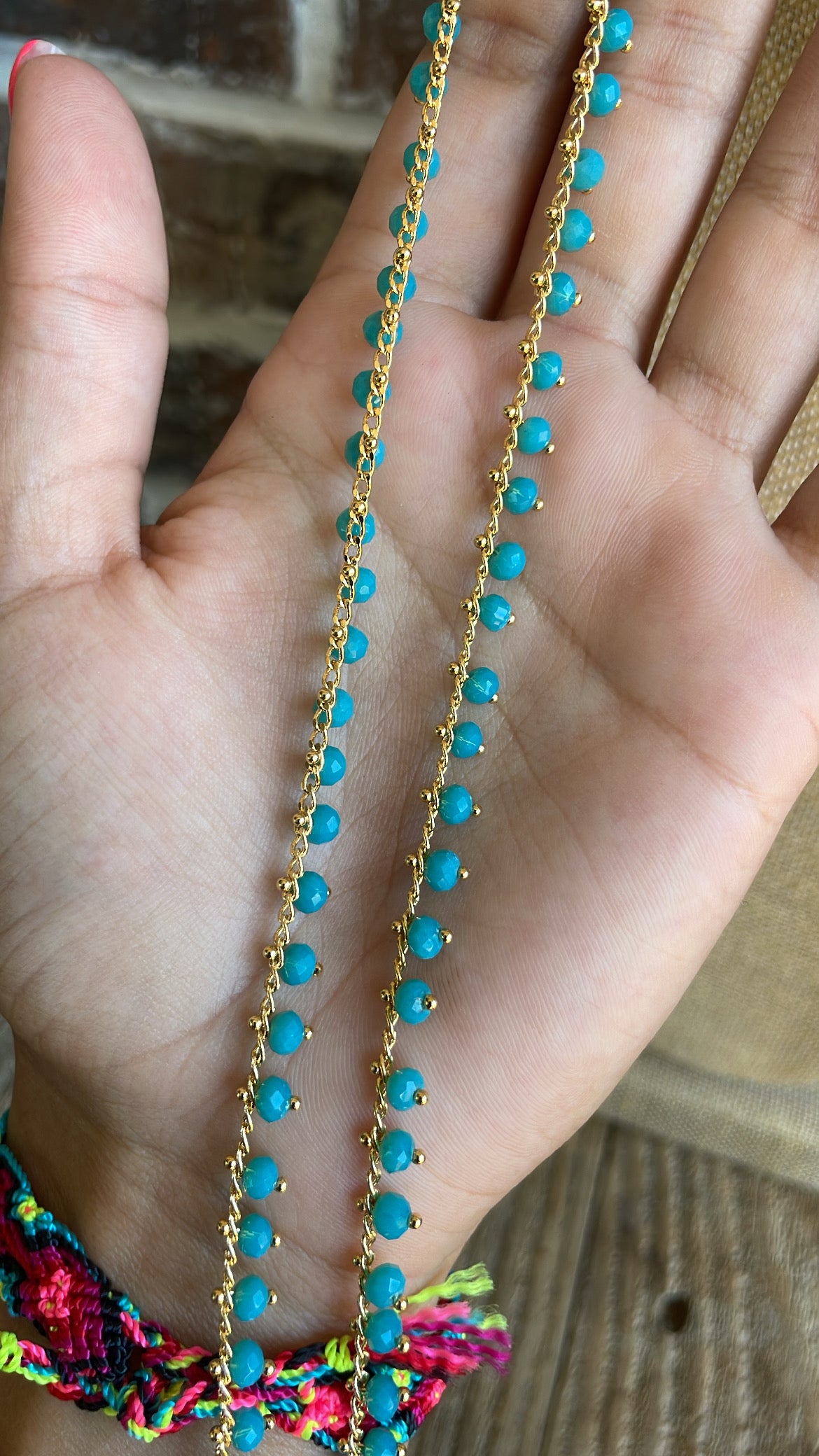 Gold turquoise drop