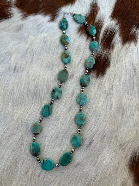 Turquoise ovals and pearls