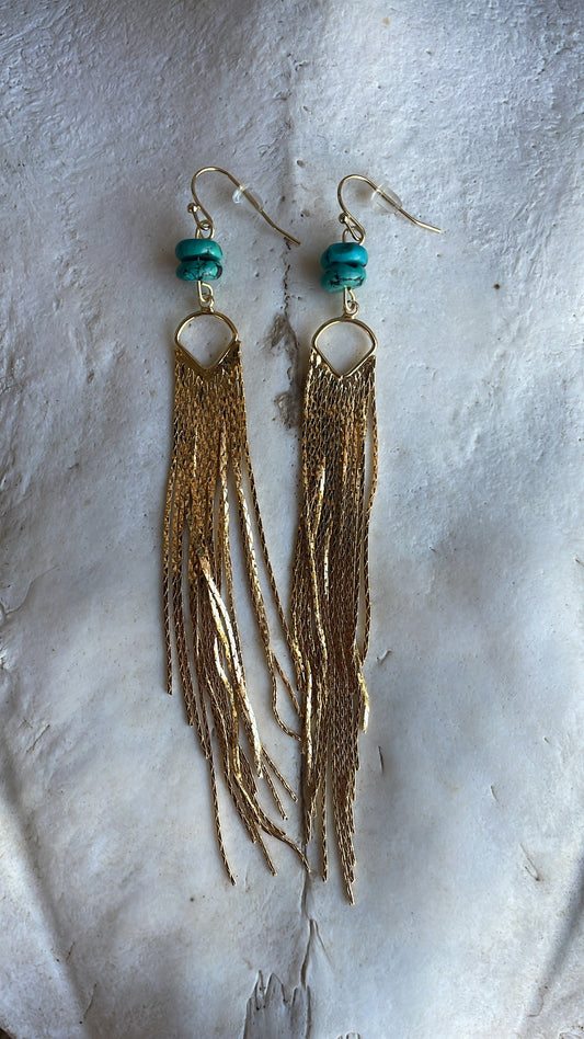 Gold and turquoise dangles