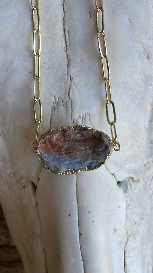 Gemstone bar necklace